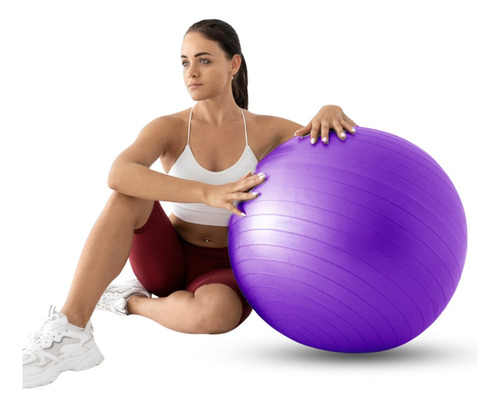 Pelota Yoga/pilates De 65 Cm Diametro Color Morado