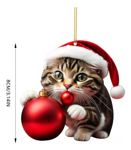 10 Pcs De Colgante De Árbol De Navidad Para Gatos