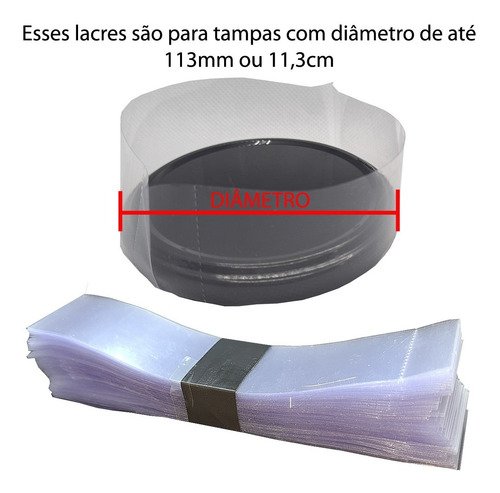 Imagem 2 de 6 de .mil Lacres Para Tampa Metal 113mm Diâmetro Termoencolhível