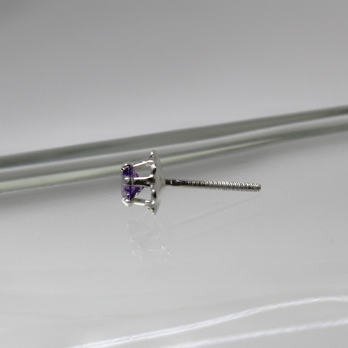 Aros Plata 925 Circon 4mm Cierre Tornillo - Adcesorios