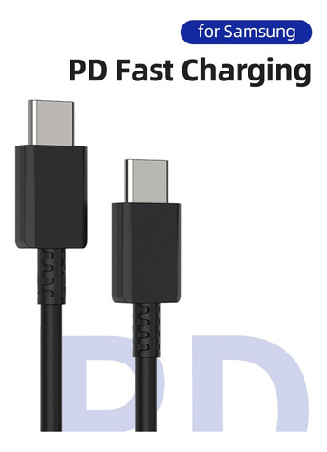 Cable C A C Carga Rápida Para Samsung A15 A55 S24fe A24 A16 Negro