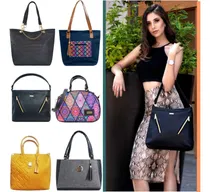 Comprar Paquete 5 Bolsas Dama #1 Bolsos Moda Y Mayoreo+envío+regalo Color Negro Diseño De La Tela Liso