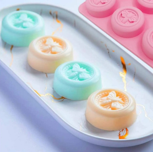 Molde Silicona 6 Cavidades Abejas - Repostería Jabones Velas Color Sorpresa