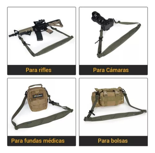 Biyode Eslinga De Dos Puntos Para Racks Tácticos Verde Ruina