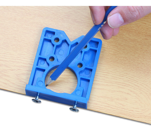 Azul 35mm Bisagra Perforación Jig Guía Oculta Agujero