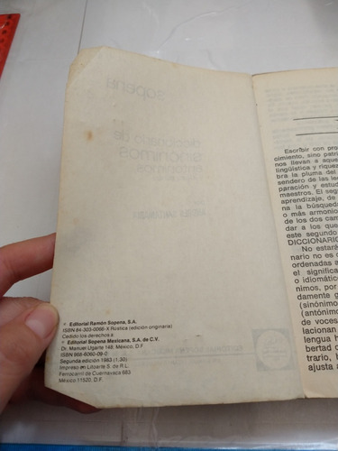Diccionario De Sinónimos Antónimos E Ideas Afines Ed Sopena (Usado)