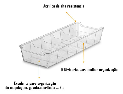 Kit 3 Organizador Gaveta Multiuso Com Divisória Roupa Intima