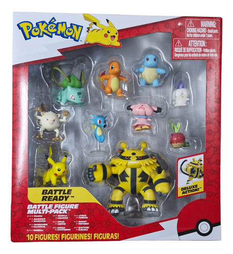 Pack Electivire Pokemon Jazwares Charmander Squirtle Pikachu (Usado)