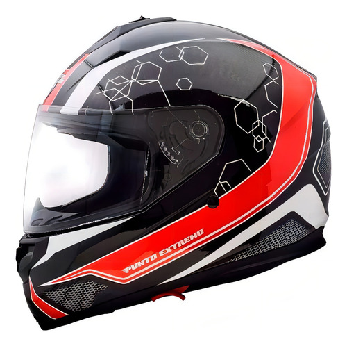 Capacete integral Ff300 Double End Point Visor+Galoches Capacete vermelho colorido tamanho L