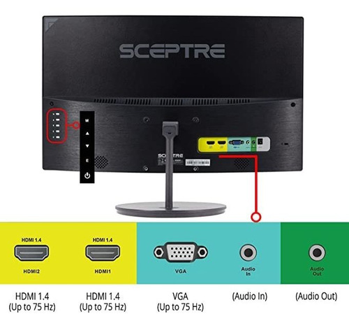 Monitor Led Curvo Sceptre, 24 Pulgadas, Gamer, Full Hd, 1080