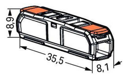 Conector De Empalme Wago 221-2401 - 10 Unidades Color Naranja