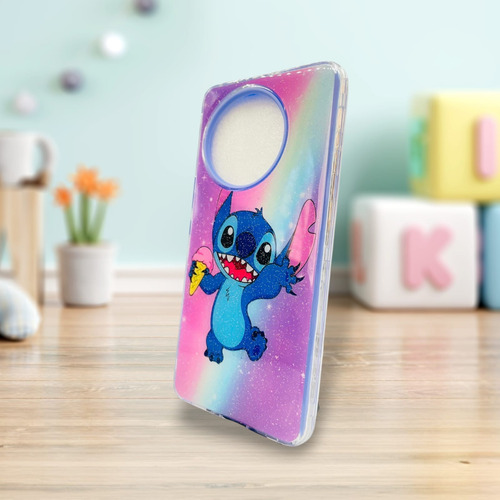 Funda Animada + Mica Para Vivo V40 Lite Morado Animada