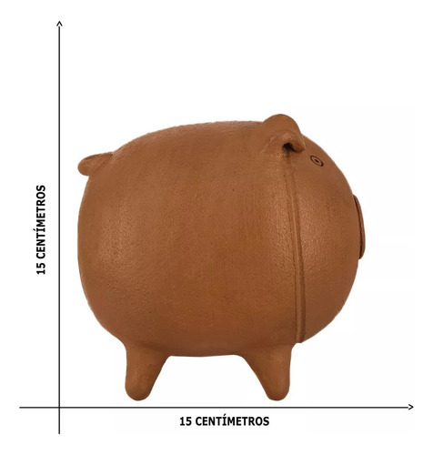 Cofre Porco De Barro Estilo Artesanal Para Moedas