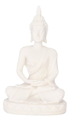 Estatua De Buda Meditación Tallado Decoración Hogar Blanco