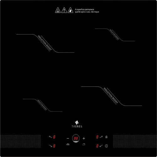 Cooktop 4 Bocas Tronos Preto - Elétrico 220v - If701ob1 Cooktop 4 Bocas Tronos Preto - Elétrico 220v - If701ob1