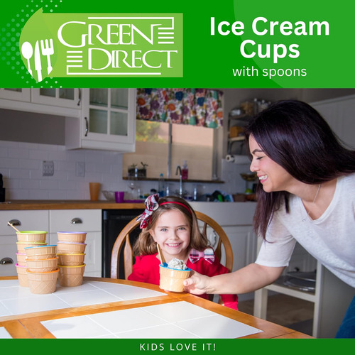Green Direct Copas De Helado Con Cucharas / Plato Grande ...