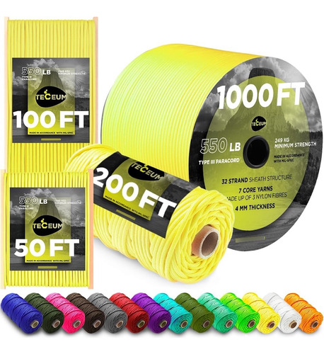 Cuerda Paracord De Nylon Para Supervivencia, 305m/61m/37m/30