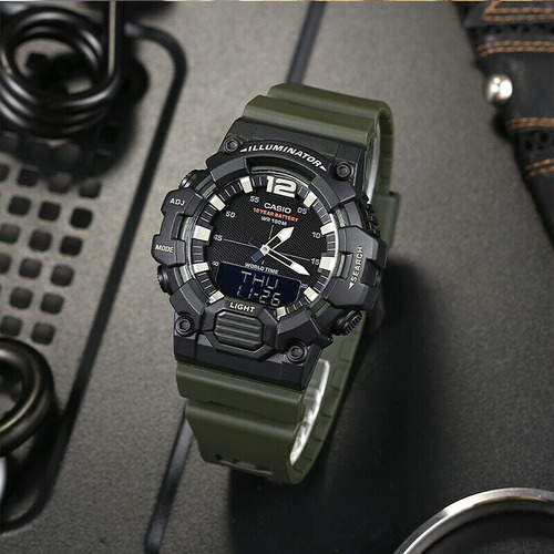 Imagem 3 de 9 de Relogio Casio Masculino Standard Hdc-700-3avdf Preto E Verde