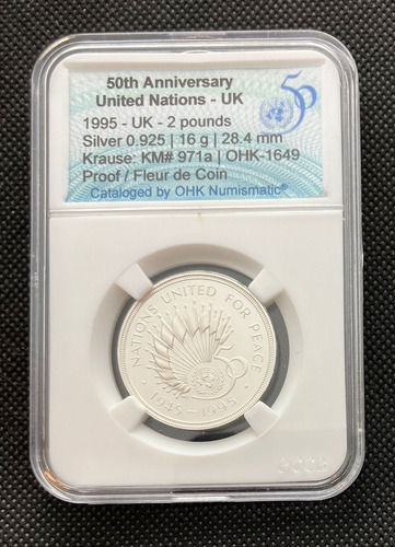Rara Moeda De Prata Da Inglaterra 1995 Dos 50 Anos Da Onu