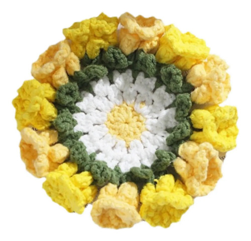 Posavasos Tejidos A Mano De Crochet Linda De Aislamiento