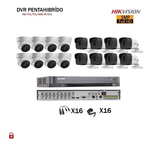 Imagen 7 de 7 de Kit 4 6 8 10 16 Camaras De Seguridad 5mp Cctv Hikvision
