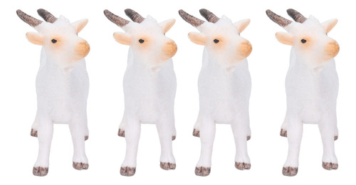 Juego De Figuras De Cabra, 4 Piezas, De Animales De Granja,