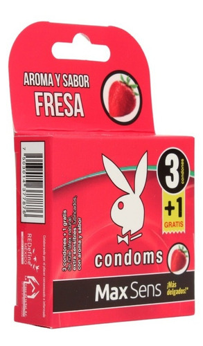 3 Condones Playboy Max Sens Con Sabor Y Aroma - Elige Sabor