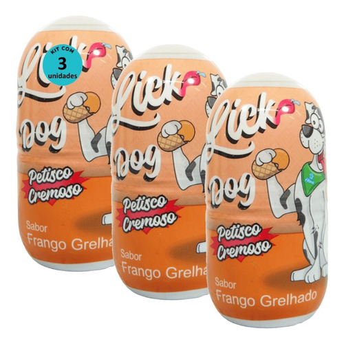 Hana Lick Dog Sabor Frango Grelhado 40g Petisco Cremoso Cães