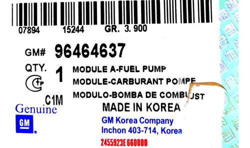 Bomba Pila Spark Matiz Gasolina Modulo Completo Gm Original