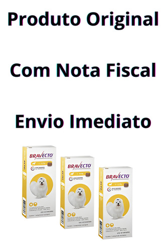 Combo C/ 3 Unidades Bravecto Comprimidos 2 A 4,5 Kg