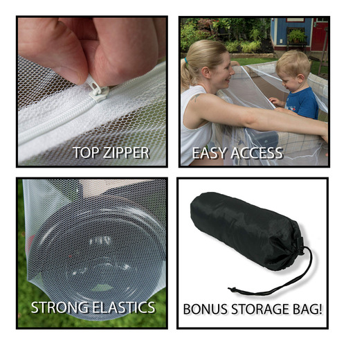 Pack N Play Net Con Cremalleras Se Adapta A Cuna Cochecito Blanco Color Del Chasis