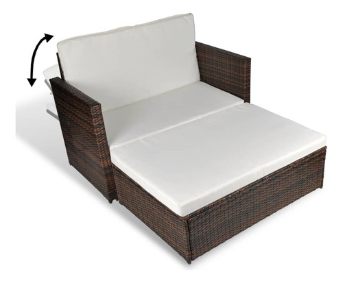Sofá De Jardín Poly Rattan Marrón