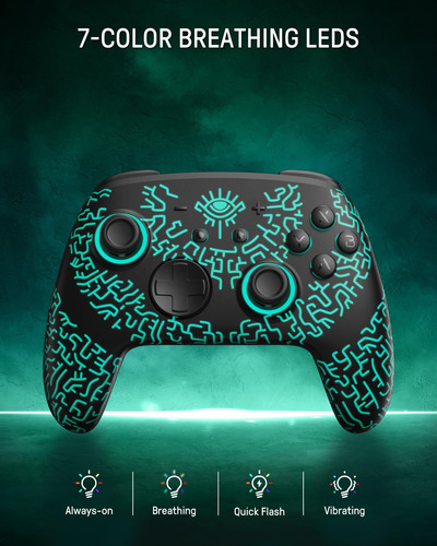 Controlador Inalámbrico Switch Pro Funlab Firefly Con 7 Led