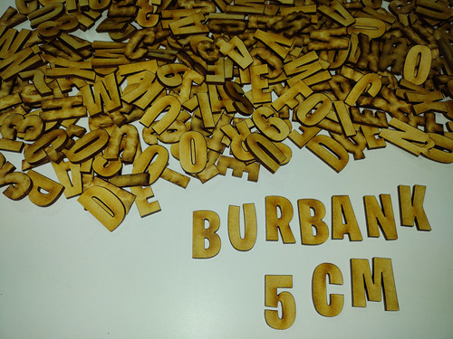 Pack 300 Letras Y Numeros Burbank 5 Cm Mdf Fibrofacil