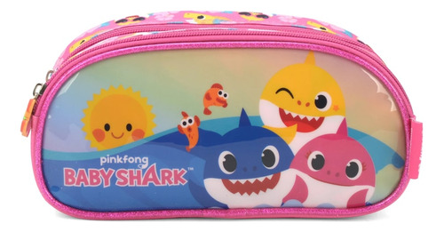 Estojo Escolar Infantil Duplo Baby Shark Luxcel Ei39004bs