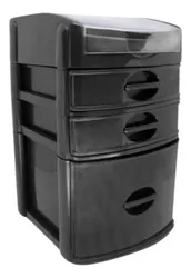 Comprar Gaveteiro Organizador Plus Preto 3 Gavetas Xplast no Mercado Livre