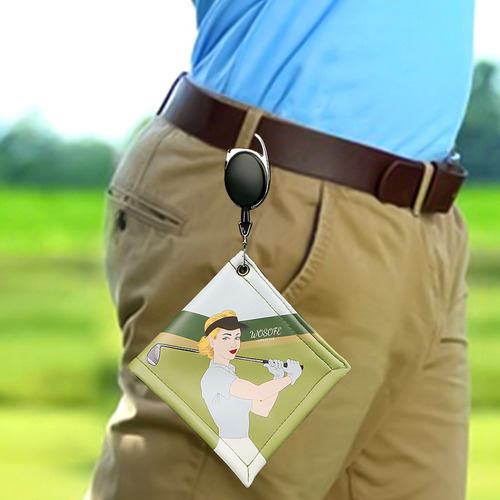 Toalla De Limpieza Para Pelotas De Golf Con Hebilla De Llave