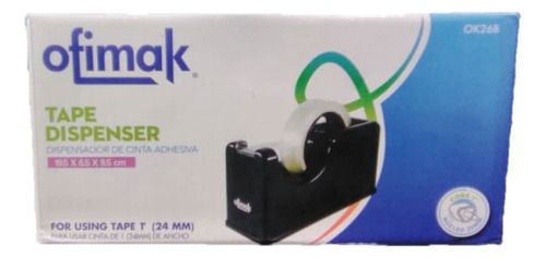 Dispensador De Cinta Adhesiva Ofimak  Grande Color Negro 