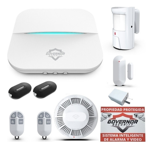 Panel De Alarma  Gv-safe300 Kit-15 Blanco Con Sensor De Humo