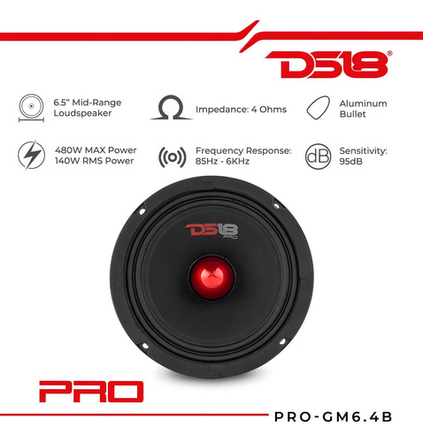 Ds18 Pro-gm6.4b Bocinas Medio Rango 6.5 Con Bala 480W