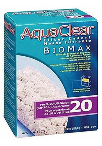 Aquaclear A1370a1 De 20 Galones Biomax, Blanca.