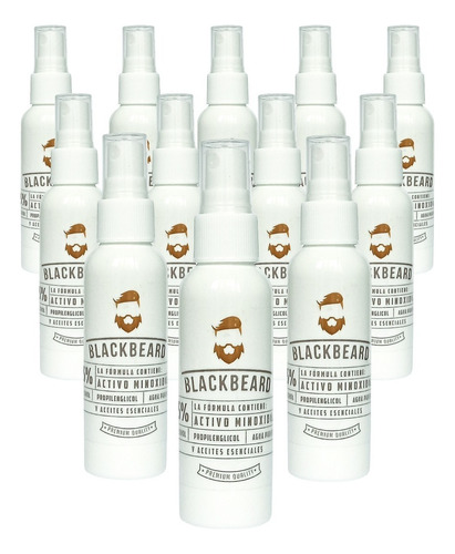 Minoxidil 5% Blackbeard Adicionado Con Cafeína 12 Piezas