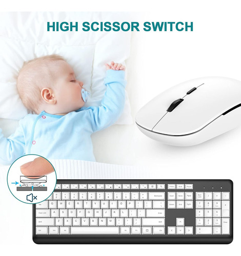 Combo De Teclado Y Mouse Inalámbricos, Juego De Teclado Y Mo