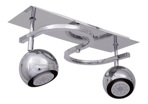 Imagen 10 de 10 de Araña Plafon 3 Luces Rulo Bocha Movil Cromado Apto Led Gu10