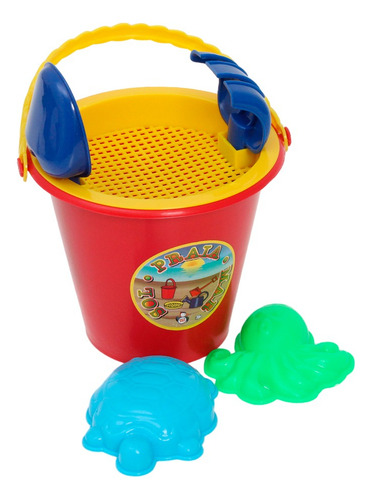 Balde De Praia Infantil Para Castelo Com 2 Formas Resistente