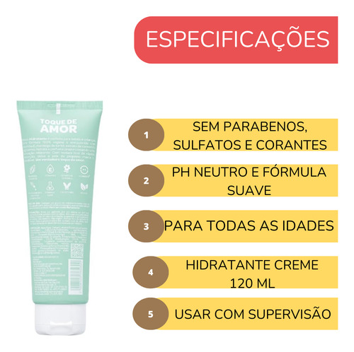 Hidratante Infantil 120ml Bebê Vegano Creme Karité Suave