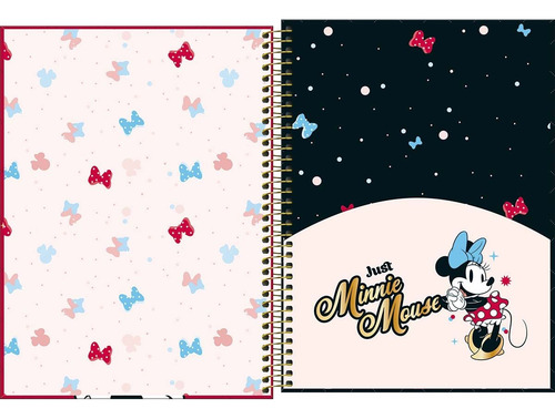 Caderno Minnie Mouse 10 Matérias Uni Espiral Tilibra Capa 1