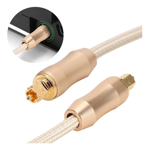 Cable De Audio Digital De Fibra Óptica 5.1 Dorado 