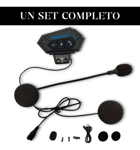 Auricular Bluetooth Para Casco Bt12 C/microfono Manos Libres