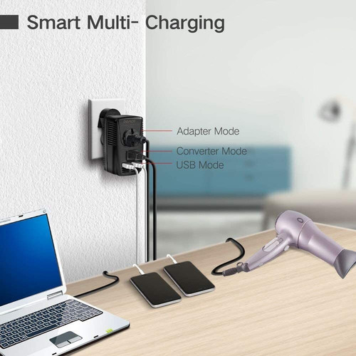 Convertidor De Voltaje Doace C11 2000w De 220v A 110v + Usb